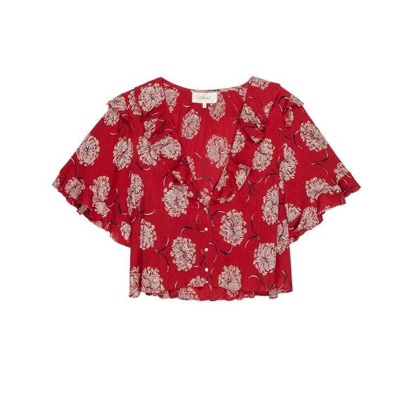 NEW THE GREAT. bower top in true red dancing floral - Picture 5 of 5